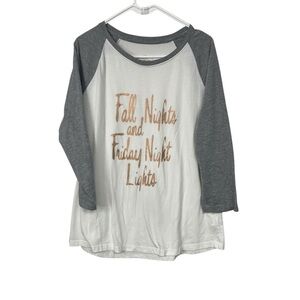 Natural Reflections Gray White Fall Football LS Tee XL